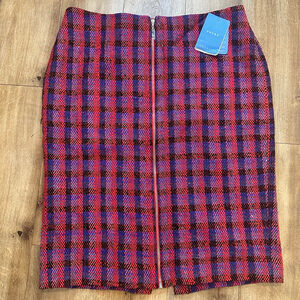 NWT Doncaster Red & Purple Silk Blend Skirt Size 12